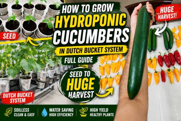 How to Grow Hydroponic Cucumbers in Dutch Buckets Full Guide - Seed to Huge Harvest